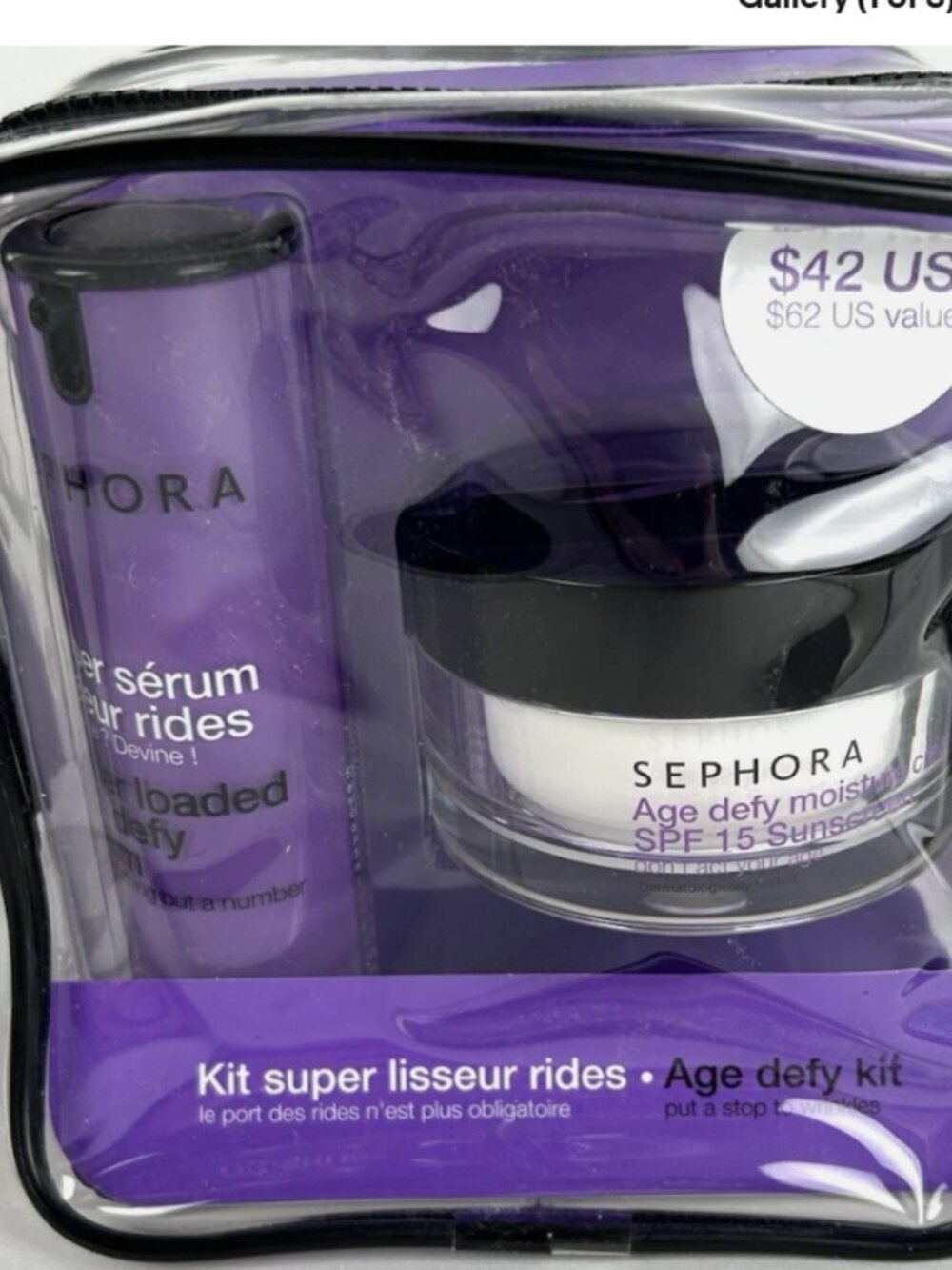 NEW Sephora Age Defy Kit Super Loaded Age Defy Serum Moisture Cream Sunscreen